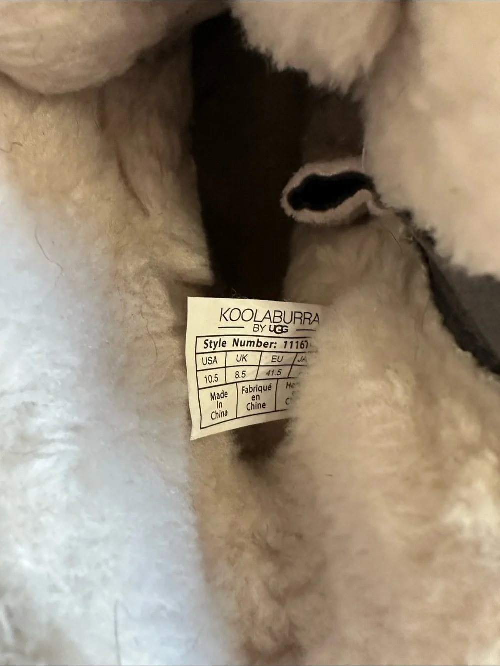 Koolaburra Gray and Black Faux Fur Winter Boots with Buckle Straps